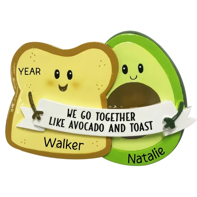 Custom Avocado And Toast Holiday Ornament 1