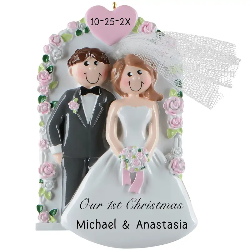 Custom Wedding Arch Ornament – 'Just Married' Keepsake 1