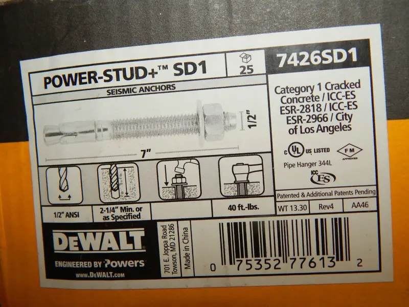 Dewalt 7" X 1/2" Industrial Power Studs – Model 7426Sd1 (Pack Of 25) 1