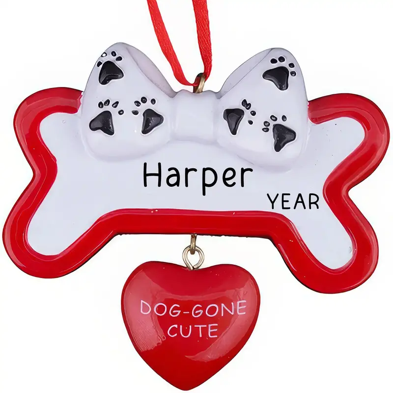 'Dog Gone Cute' Bone-Shaped Christmas Ornament 1