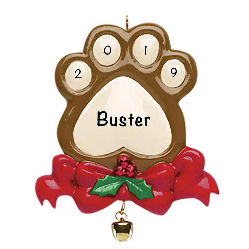 Dog Paw Print Ornament – Pet Lover Christmas Keepsake 1