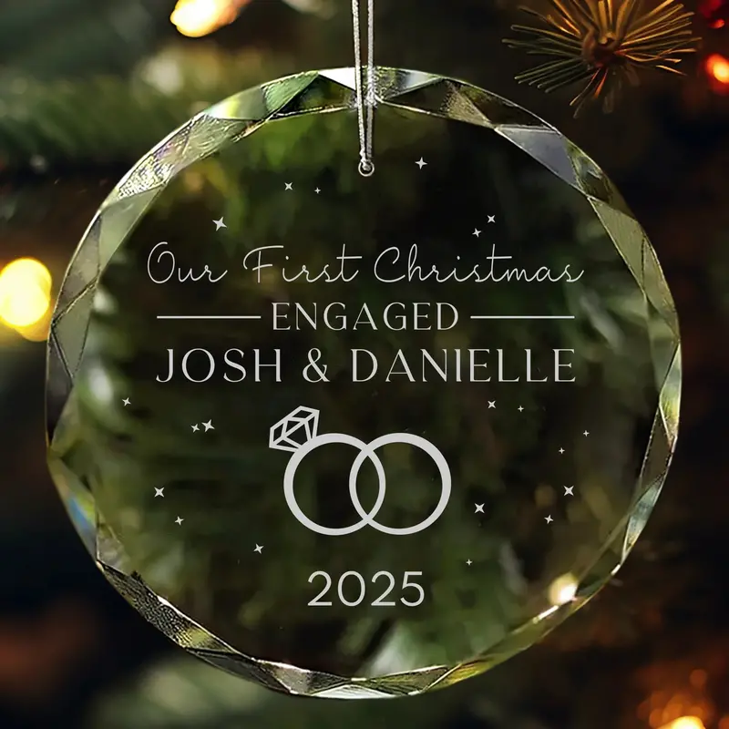 Engaged Couple’S First Christmas Ornament – Personalized Holiday Keepsake 1
