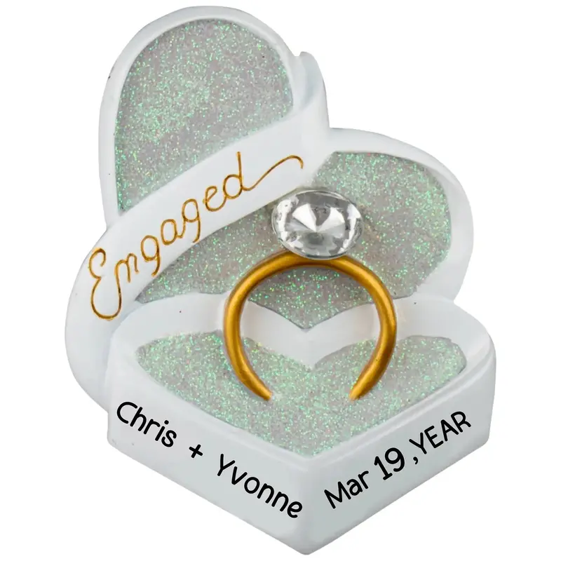 Engagement Ring Box Personalized Ornament 1
