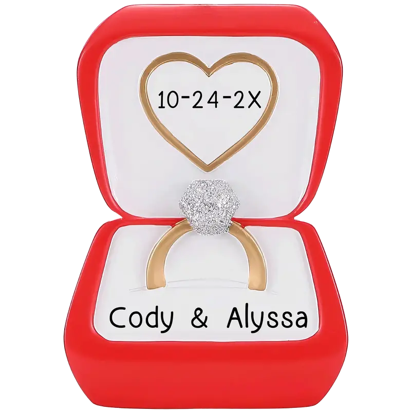 Engagement Ring Inspired Personalized Ornament 1