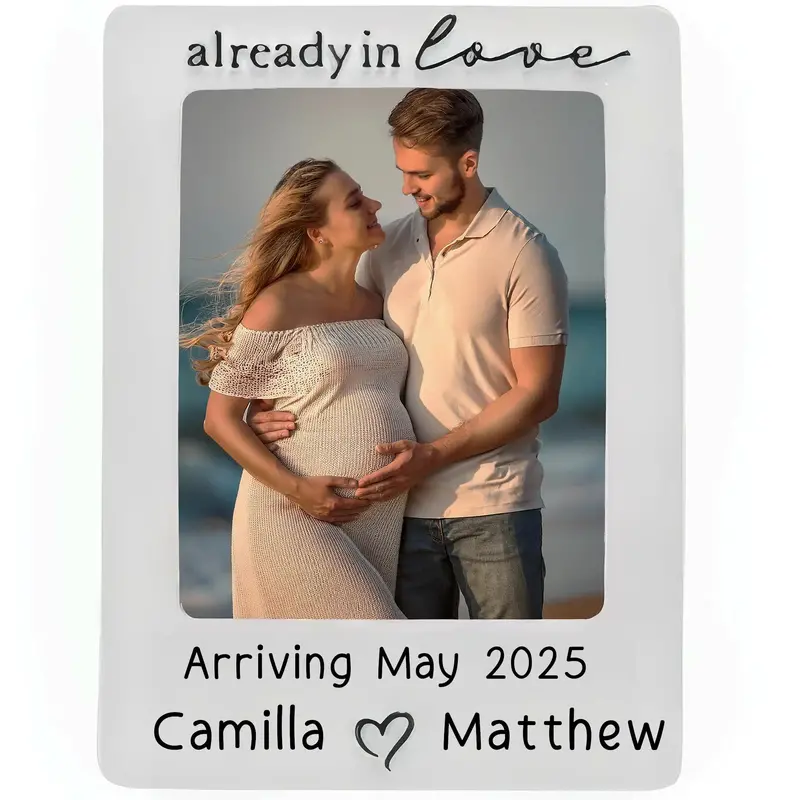 Expecting Couple Picture Frame Ornament Celebrating New Life 1