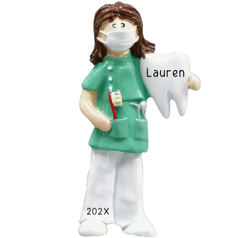 Female Dentist Personalized Holiday Ornament 1