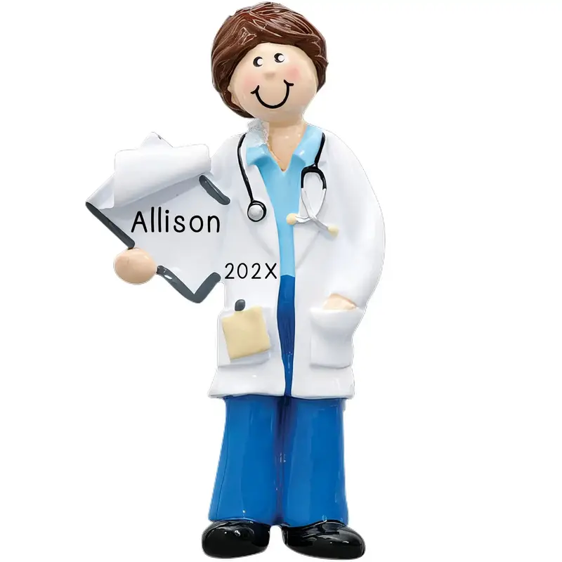 Female Doctor Holiday Ornament – Personalized Medical Keepsake 1