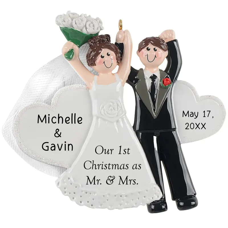 First Christmas As A Married Couple Ornament 1