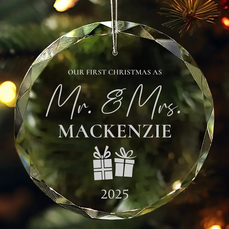First Christmas As Mr. & Mrs. Ornament – Custom Married Couple Keepsake 1