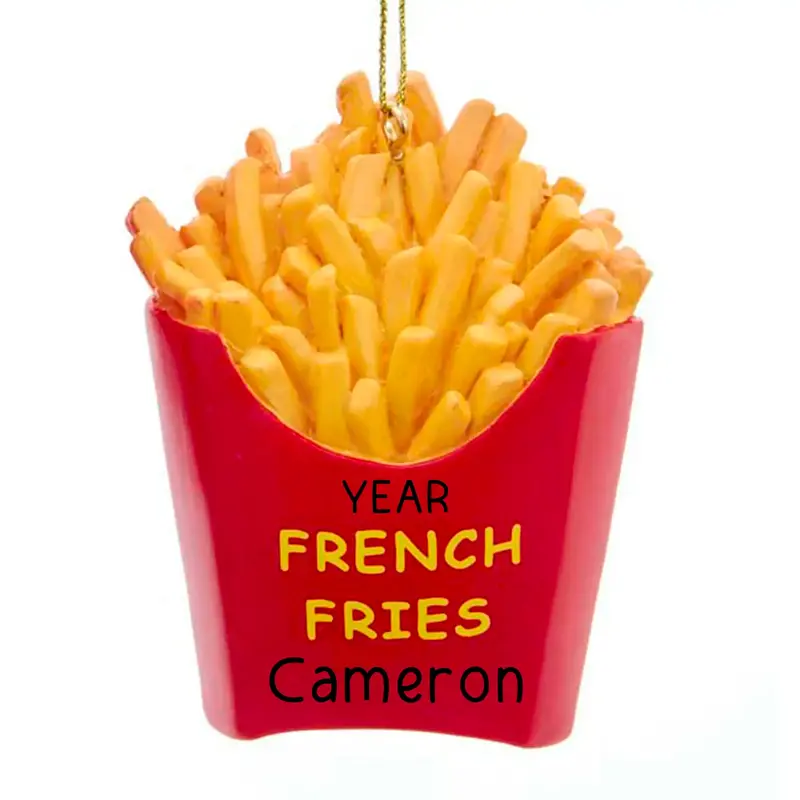 French Fries Shaped Holiday Ornament 1