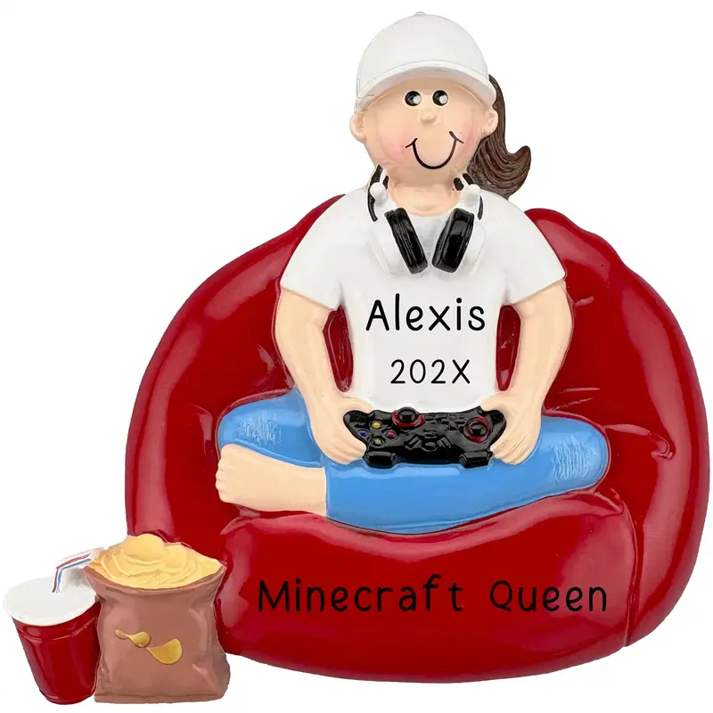 Gamer Girl Christmas Ornament – Video Game Inspired Personalized Decor 1