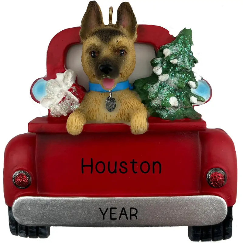 German Shepherd Ornament – Classic Vintage Truck Design 1