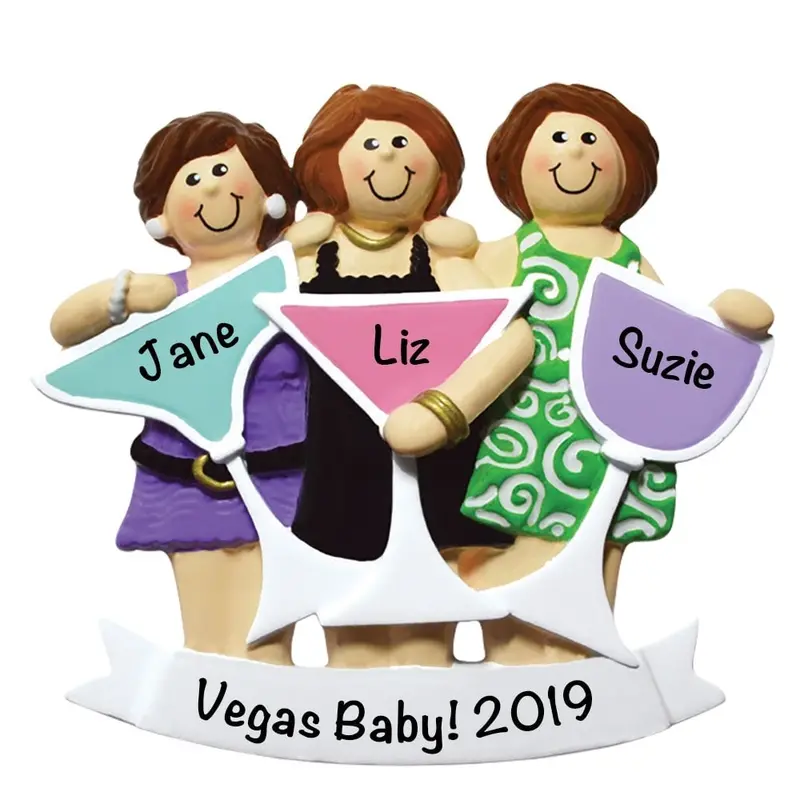 Girls' Night Out Personalized Holiday Ornament (Set Of 3) 1