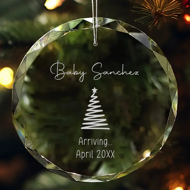 Glass Baby Announcement Ornament – For Expecting Families 1