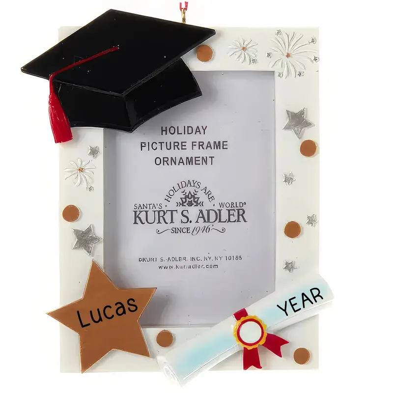 Graduation Photo Frame Custom Holiday Ornament 1