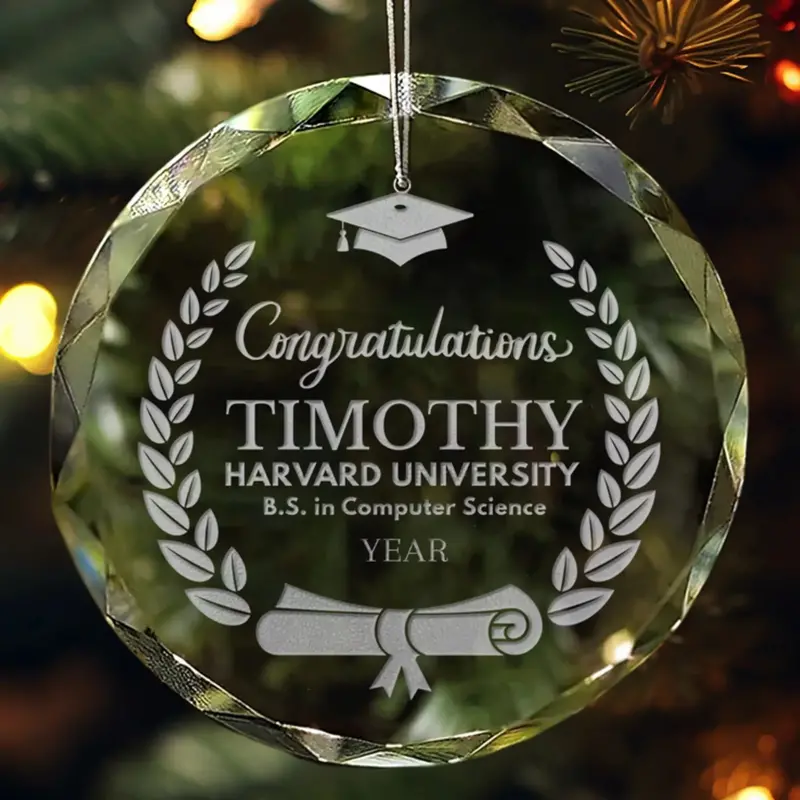 Graduation-Themed Personalized Ornament – Classic Diploma Style 1