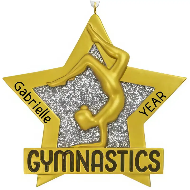 Gymnastics Star Custom Holiday Ornament 1