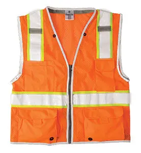 Heavy-Duty Class 2 Orange Safety Vest – Brilliant Series 1511, Size M 1
