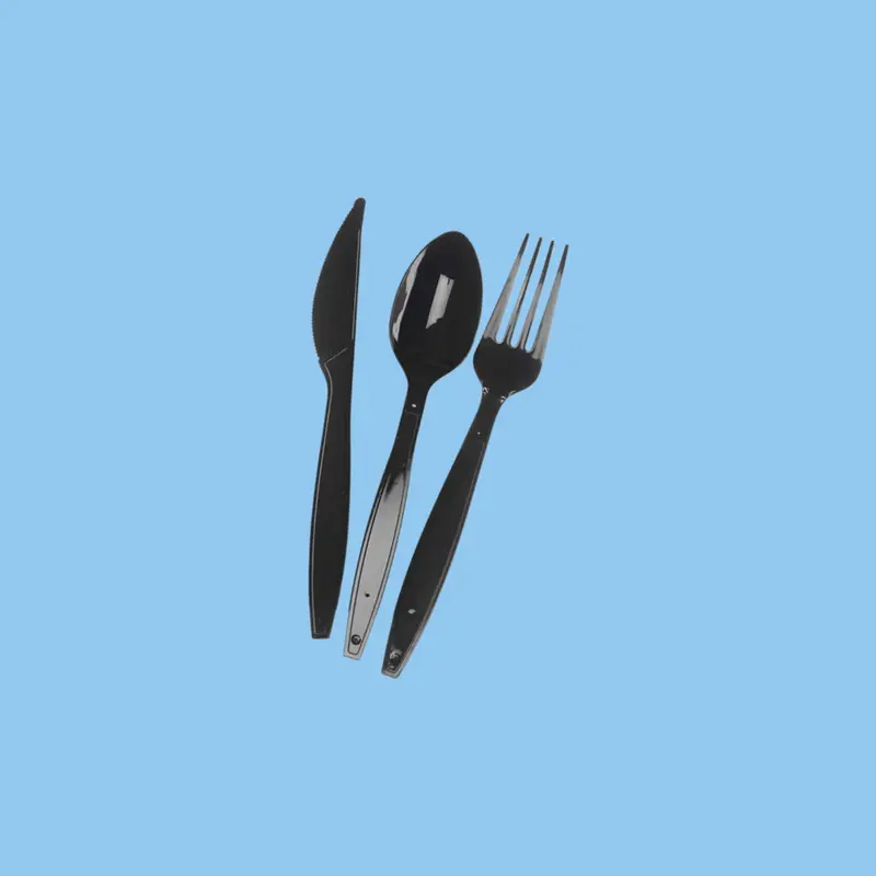 Heena'S Haven Black Medium-Duty Cutlery Kit – Spoon, Fork, Knife & Napkin (500 Pcs) 1