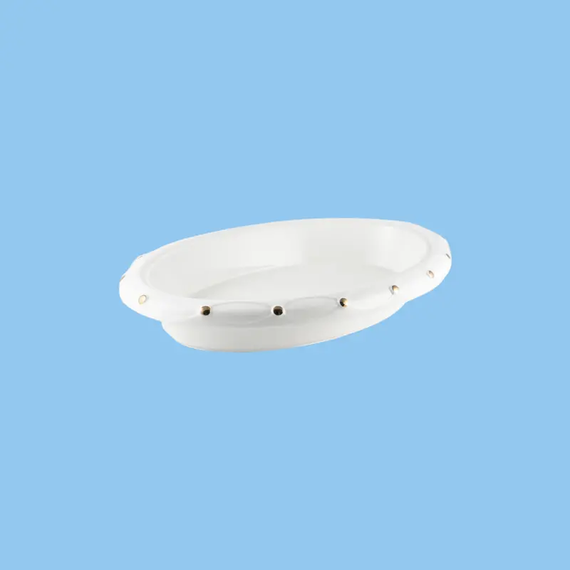 Heena'S Haven Oval Ivory Porcelain Platter With Gold Dot Accents (17.5") 1