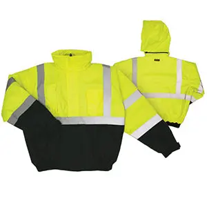 High-Visibility Bomber Jacket – Black Body With Lime Accents, Size 5Xl 1