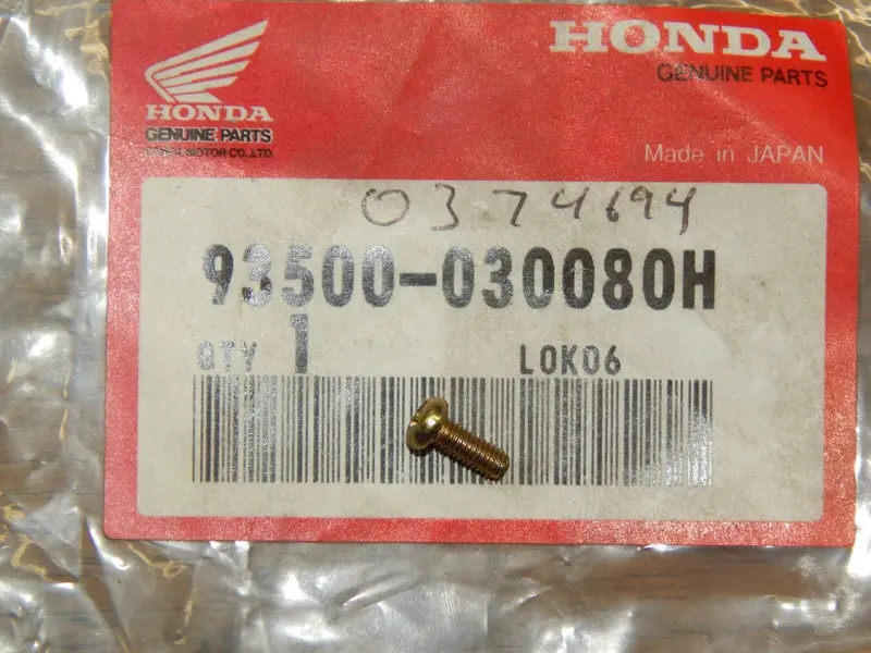 Honda Genuine Headlight Rim Screw – Part #93500-030080H (New, Single Unit) 1