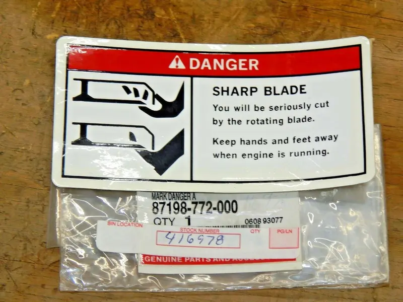 Honda Oem 'Mark Danger A' Warning Label (87198-772-000) 1