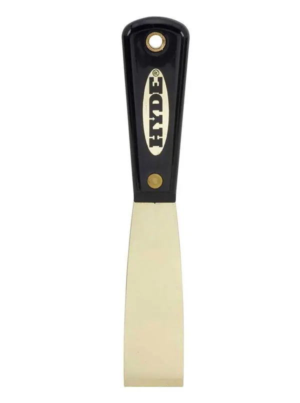 Hyde Tools 02080 Non-Spark Brass 1-1/4" Stiff Chisel Putty Knife 1