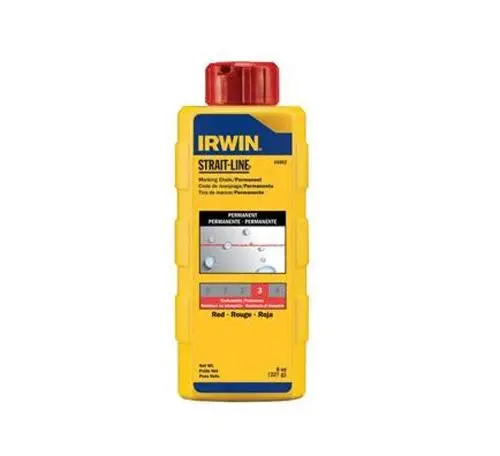 Irwin Strait-Line Red Permanent Marking Chalk – 8-Ounce Refillable Can 1