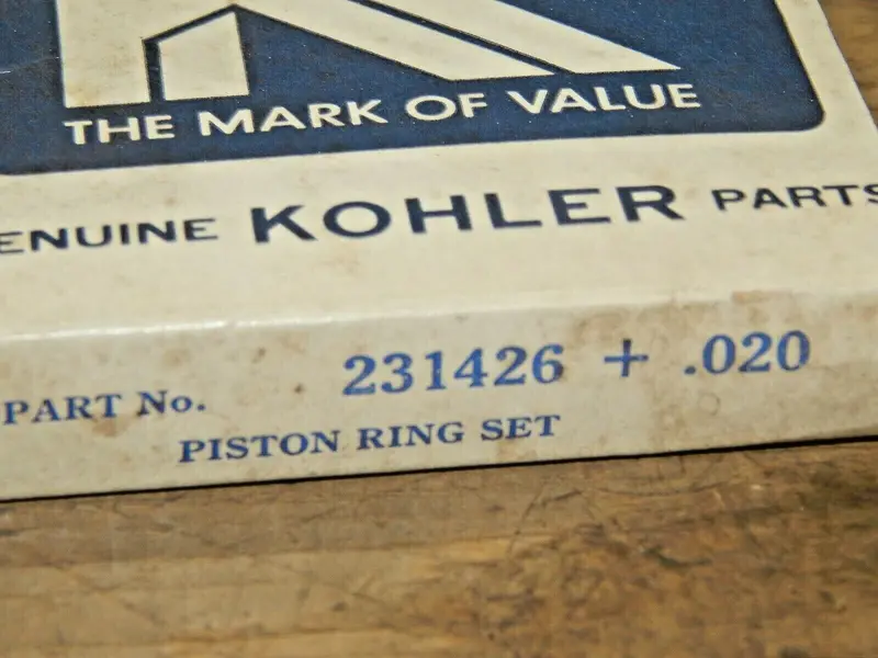 Kohler Engine Piston Ring Set – Oversize .020" (Parts #231426-S & #230469, Kb38) 1
