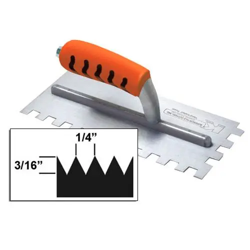 Kraft 3/16-Inch X 1/4-Inch V-Notch Trowel With Proform Handle 1