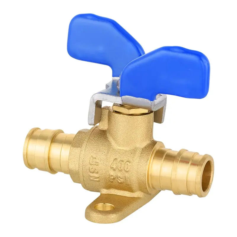Lead-Free 1/2-Inch Pex-A Expansion Butterfly Valve With Drop Ear — Blue 1