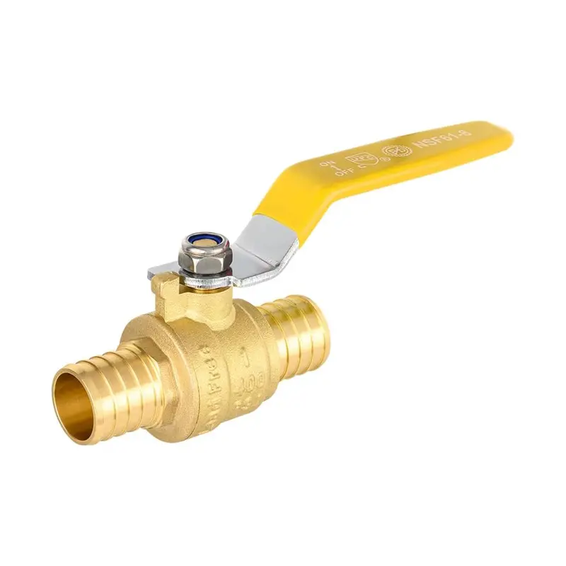 Lead-Free 1/2-Inch Yellow Pex Crimp Ball Valve 1