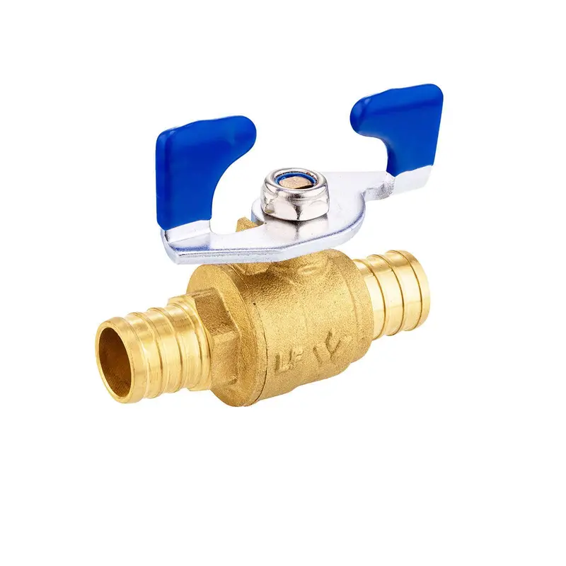Lead-Free 3/4-Inch Blue Pex Crimp Butterfly Ball Valve 1