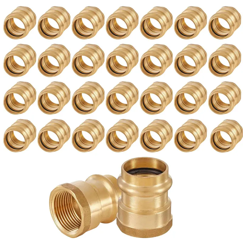 Lead-Free 3/4" Press-To-Female Brass Adapter – 30-Piece Pack 1