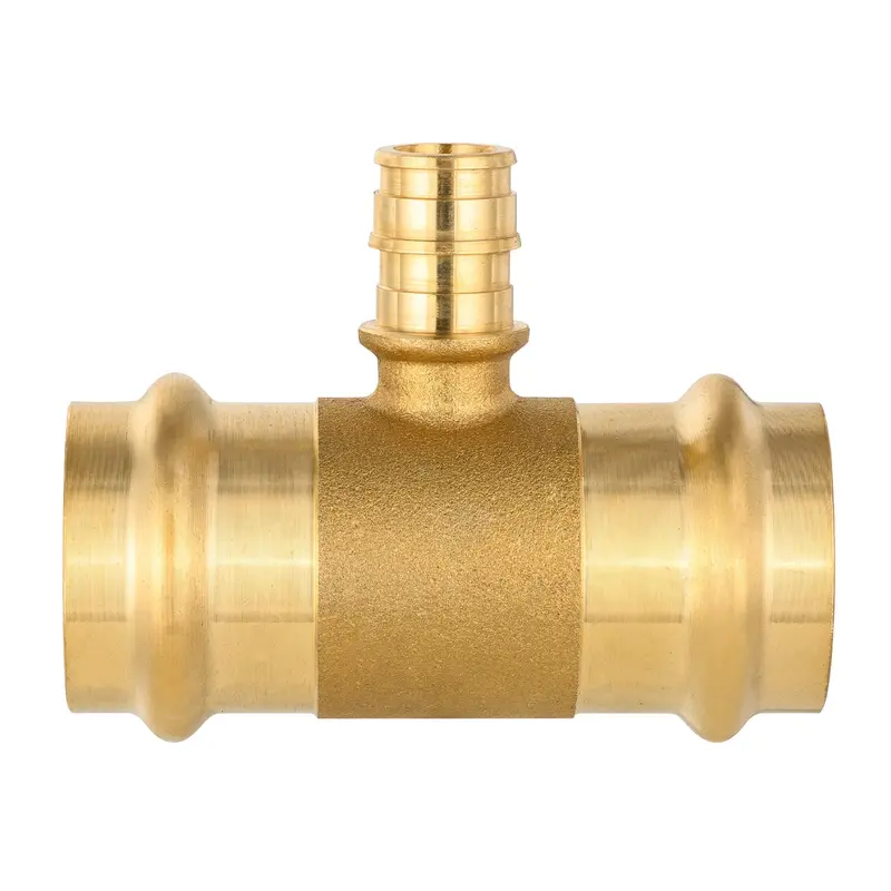 Lead-Free Brass Pex Expansion Tee: 1-Inch Press X 1-Inch Press X 3/4-Inch Pex 1