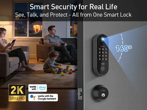 Lndu Dl100 Video Door Lock – Integrated Camera & Doorbell, Ip65 Weather-Resistant Design 1