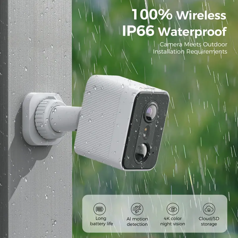 Lndu Sentinel Weatherproof Outdoor Camera – 4K Wireless, 8Mp Color Night Vision, Ip67 & Battery Operated 1