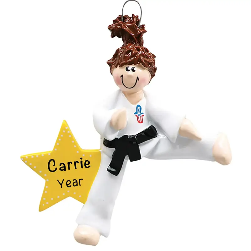 Martial Arts Female Athlete Personalized Ornament 1