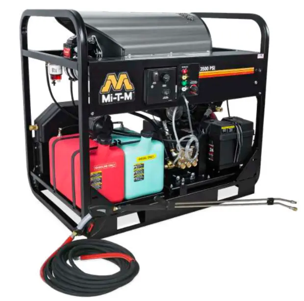 Mi-T-M Hdc Skid-Mount Gasoline Belt-Drive Pressure Washer – 3000 Psi, 4.8 Gpm, General Pump Model Hdc-3005-0V6G 1
