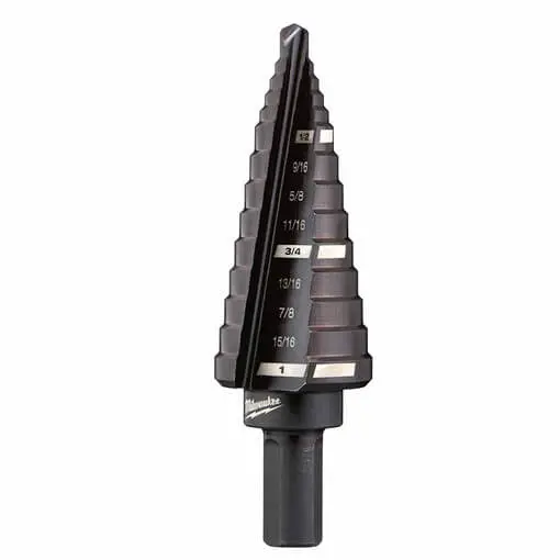 Milwaukee #8 Step Drill Bit – 1/2" To 1", Incremental 1/16" Steps 1