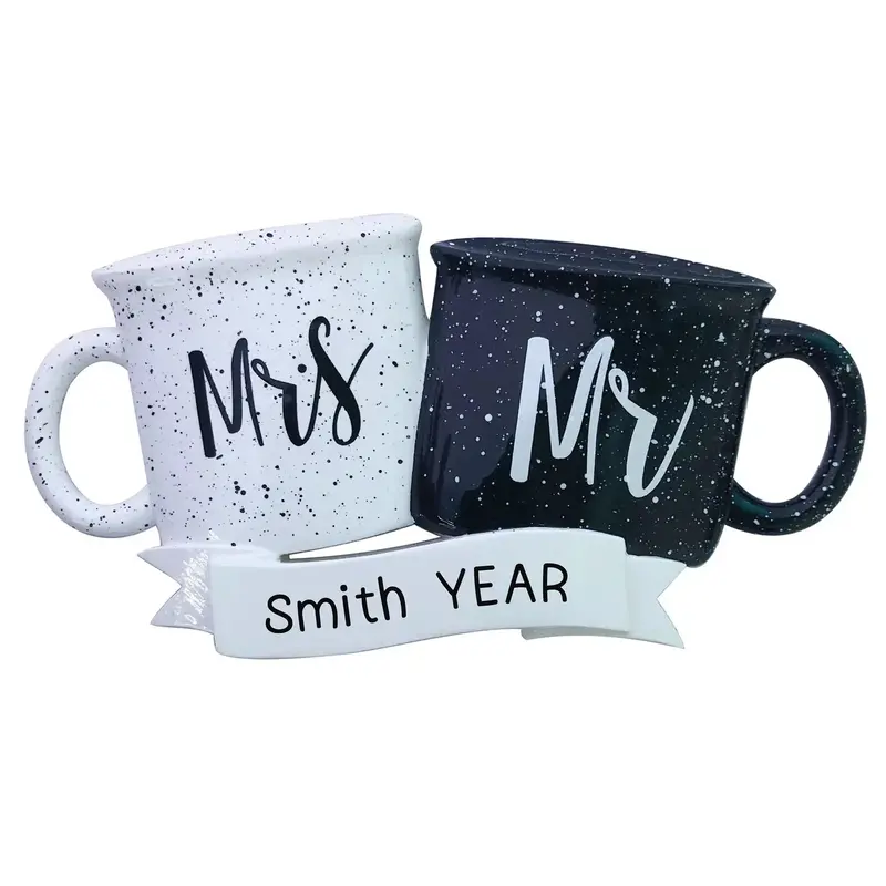 Mr. & Mrs. Couple Mug-Themed Holiday Ornament 1