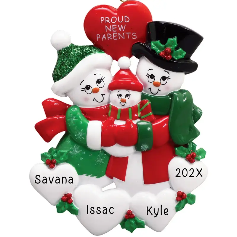 New Parents Snowman Ornament – Celebrate Your First Family Christmas 1