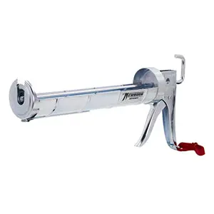 Newborn Drop-In Super Ratchet Caulk Gun – Zinc Chromate Finish, 1/4-Gallon 1