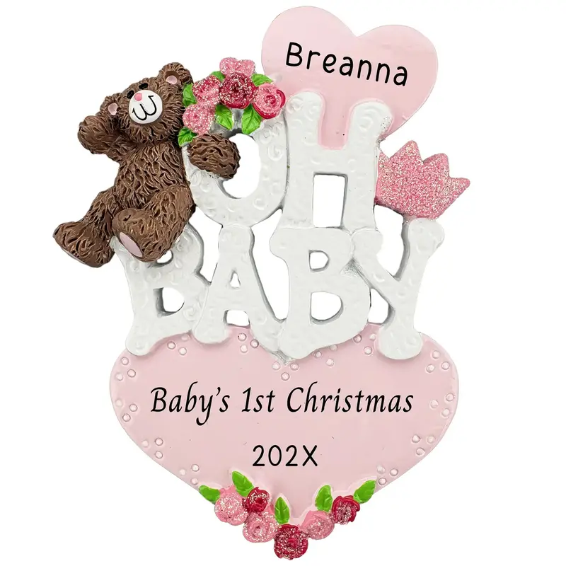 'Oh Baby!' First Christmas Ornament For Girls 1