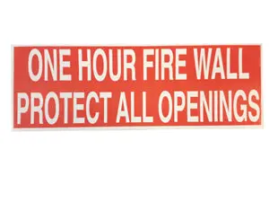 One-Hour Fire Wall Warning Label Set (50-Pack) 1