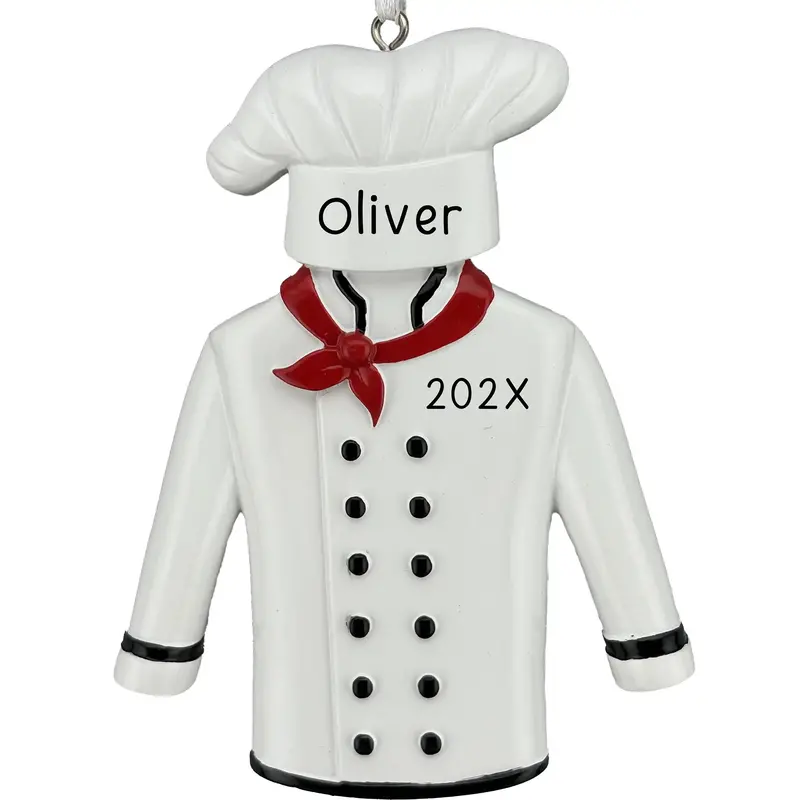 Personalized Chef Uniform Holiday Ornament 1