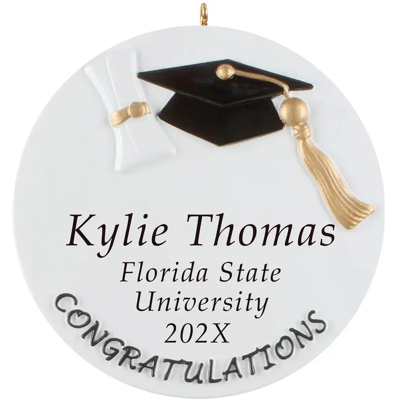 Personalized Graduation Commemorative Ornament – ‘Congratulations’ Design 1