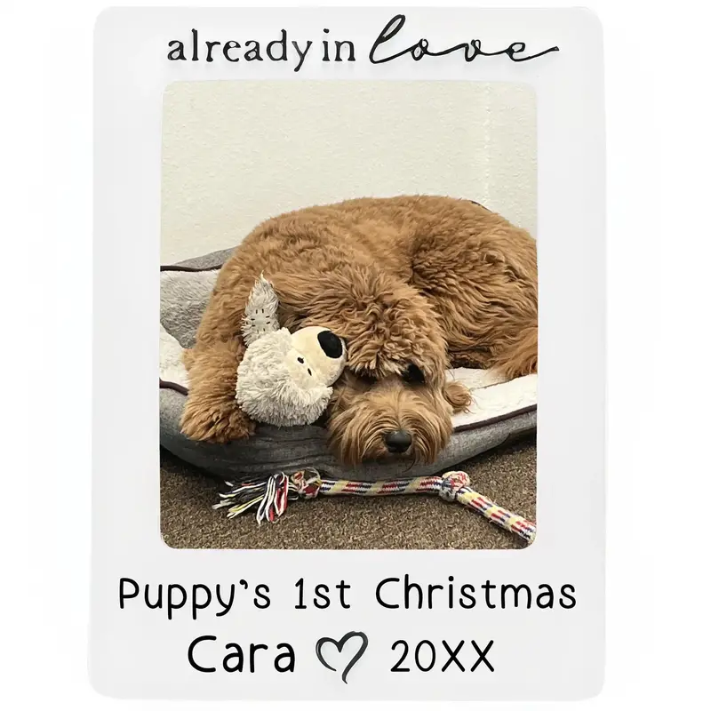 Personalized Puppy Dog Picture Frame Ornament 1