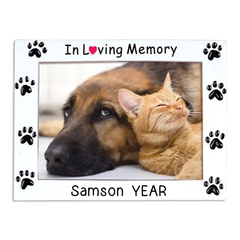 Pet Memorial Picture Frame Holiday Ornament 1